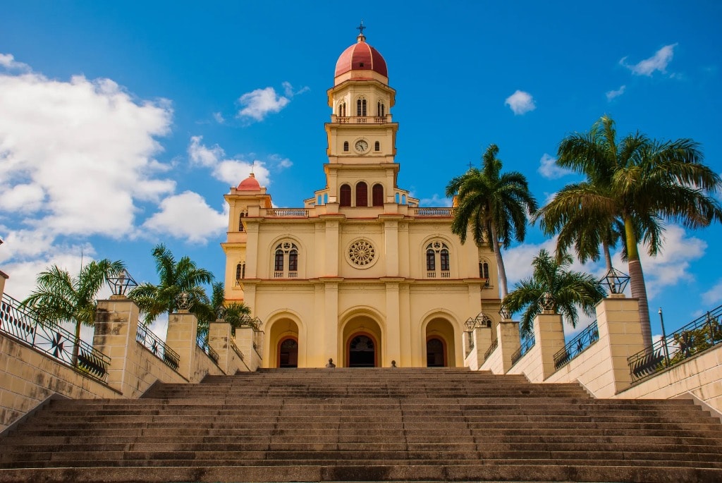 Colonial church with distinctive red dome, Cuba