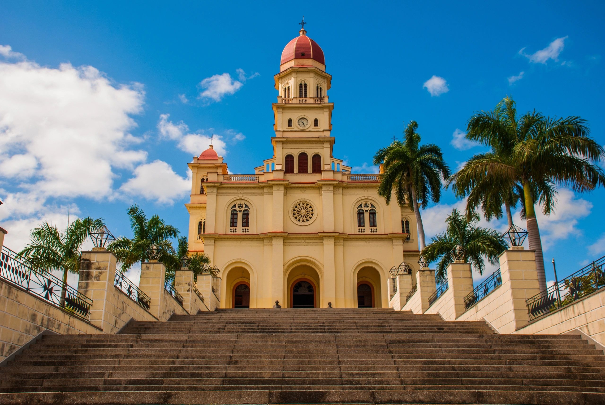 Colonial church with red dome, Cuba